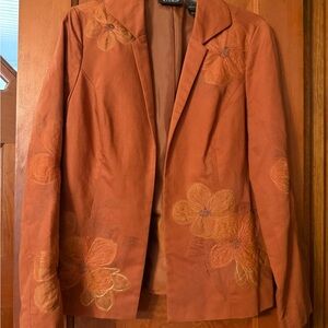 Liz Claiborne Rust Floral Blazer